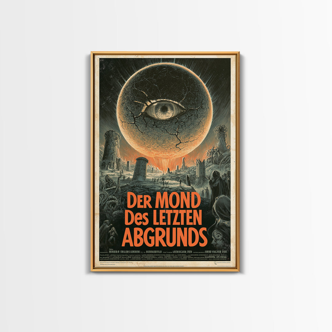 The Moon Of The Last Abyss, German Language Horror Movie Poster, 1960s Horror Art, Eldritch Cinema Wall Art, Framed Canvas Print