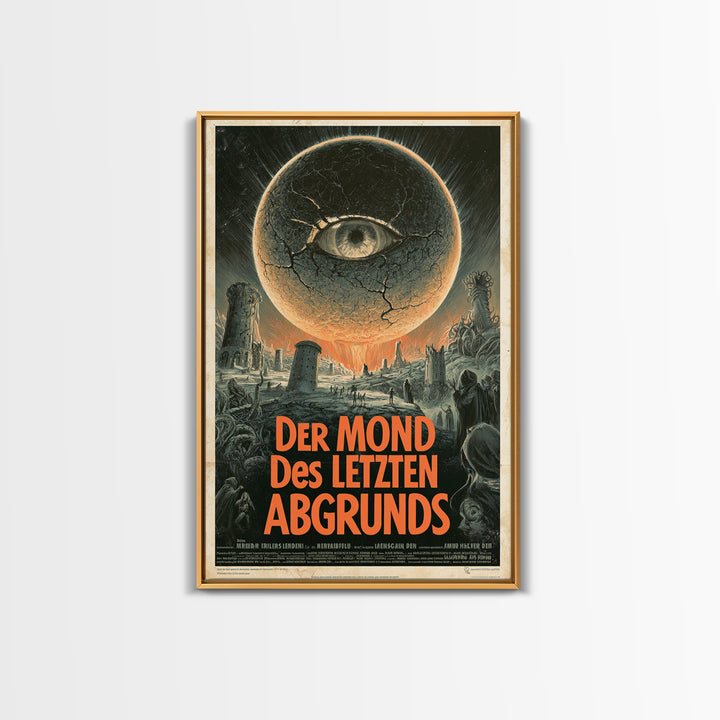 The Moon Of The Last Abyss, German Language Horror Movie Poster, 1960s Horror Art, Eldritch Cinema Wall Art, Framed Canvas Print