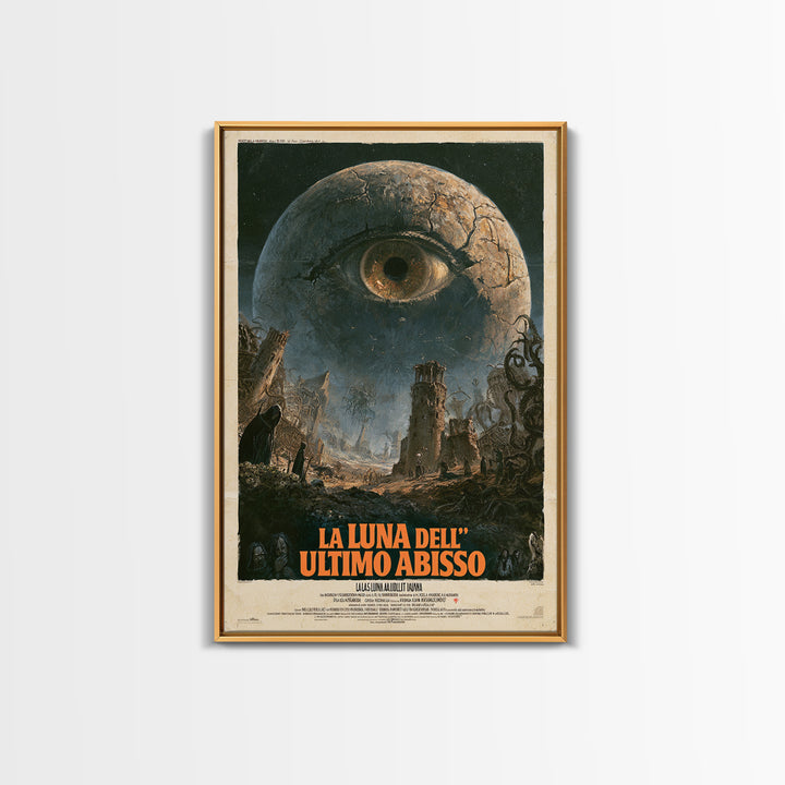 The Moon Of The Last Abyss, Italian Language Horror Movie Poster, 1970s Horror Art, Gothic Cinema Wall Art, Framed Canvas Print