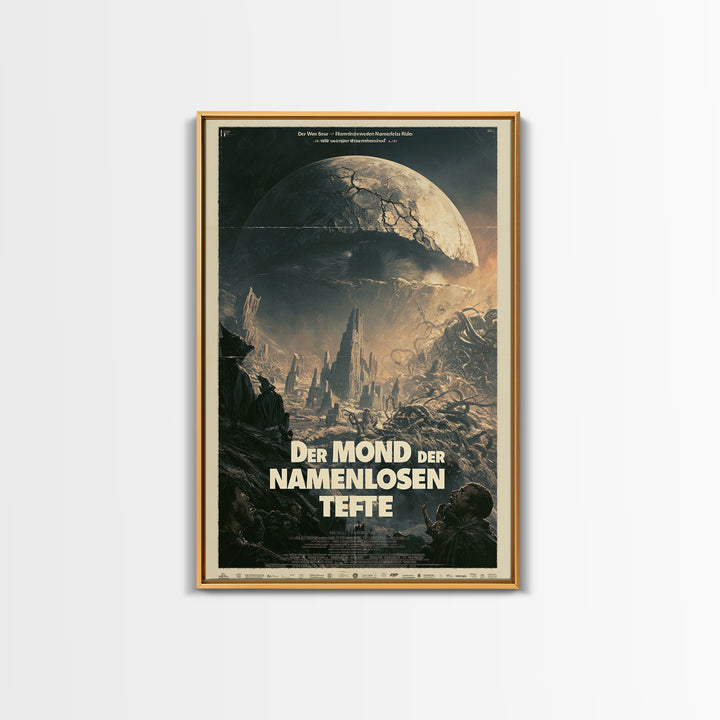 The Moon Of The Nameless Deep, German Language Horror Movie Poster, 1960s Horror Art, Classic Monster Poster, Canvas Print