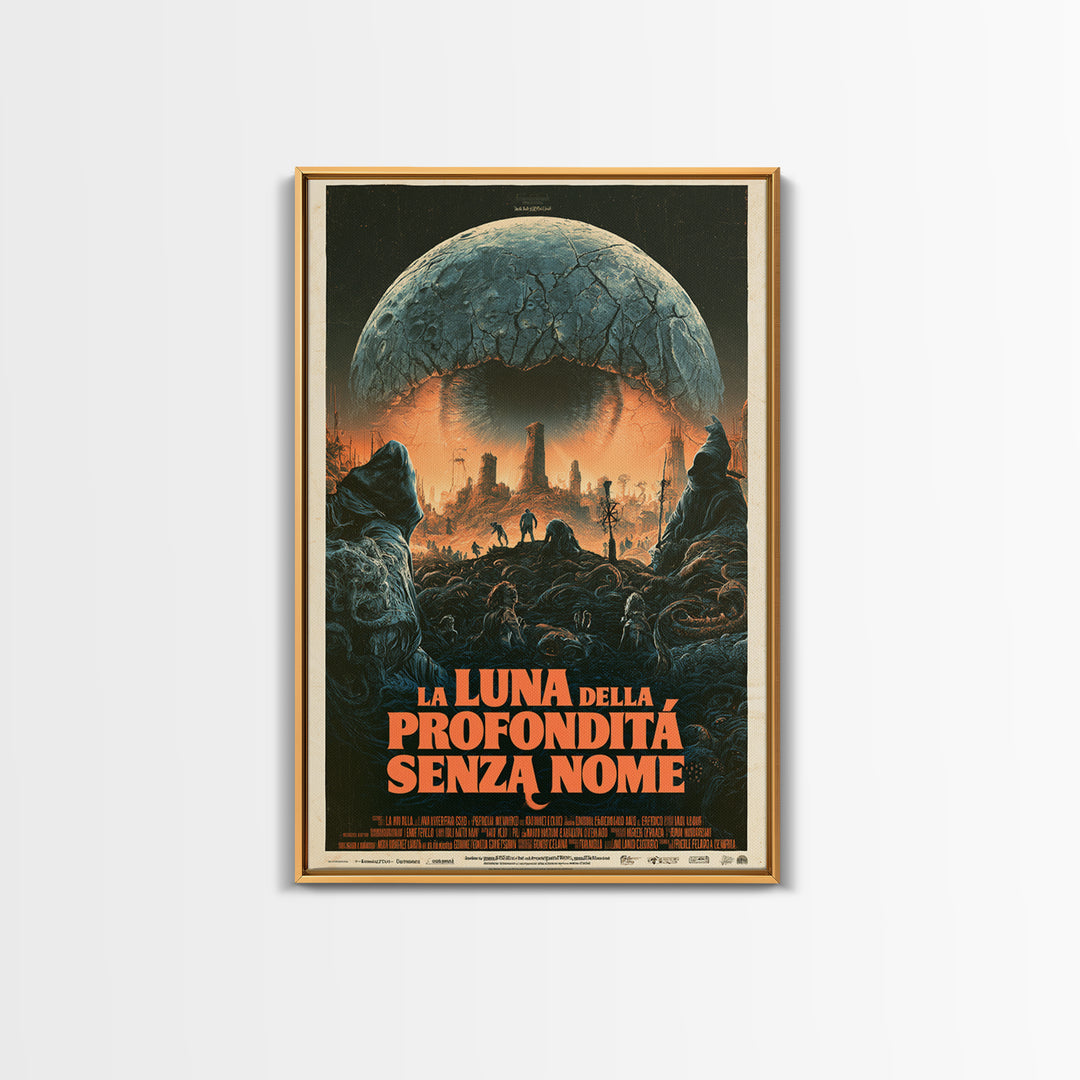 The Moon Of The Nameless Deep, Italian Language Horror Movie Poster, 1970s Horror Art, Gothic Cinema Wall Art, Framed Canvas Print