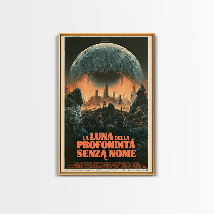 The Moon Of The Nameless Deep, Italian Language Horror Movie Poster, 1970s Horror Art, Gothic Cinema Wall Art, Framed Canvas Print