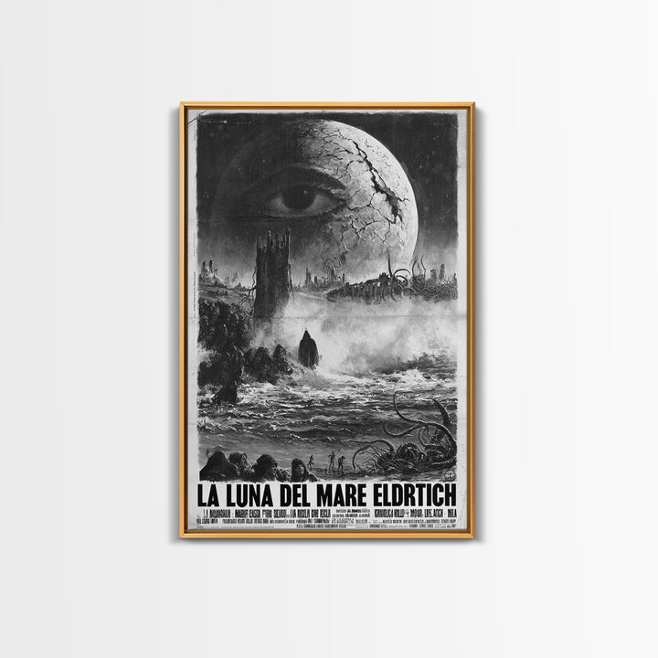 The Moon Of The Eldritch Sea, Italian Language Horror Movie Poster, 1970s Horror Art, Gothic Cinema Wall Art, Framed Canvas Print