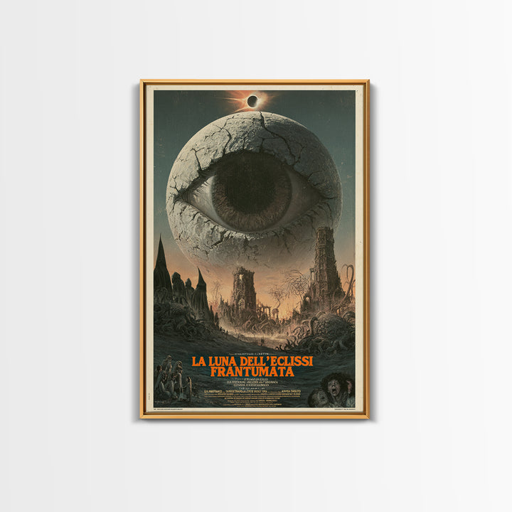 The Moon Of The Shattered Eclipse, Italian Language Horror Movie Poster, 1970s Horror Art, Gothic Cinema Wall Art, Framed Canvas Print