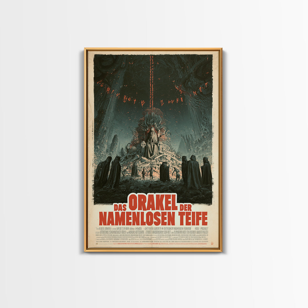 The Oracle Of The Nameless Deep, German Language Horror Movie Poster, 1960s Horror Art, Classic Monster Poster, Canvas Print