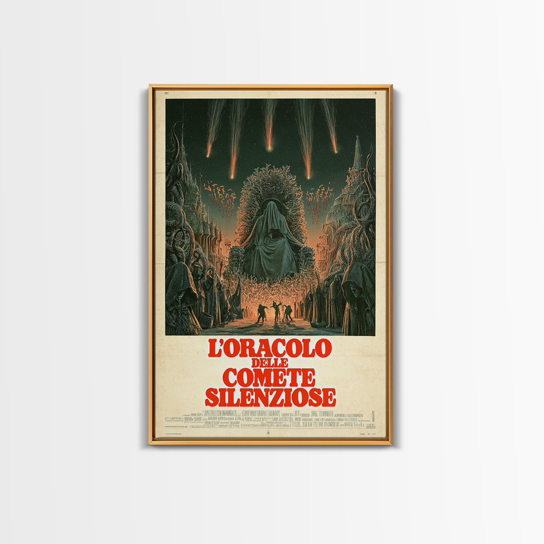 The Oracle Of Silent Comets, Italian Language Horror Movie Poster, 1970s Horror Art, Eldritch Cinema Wall Art, Framed Canvas Print