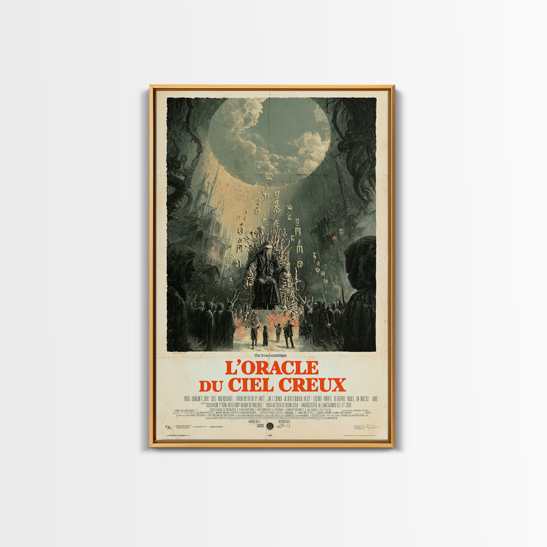The Oracle Of The Hollow Sky, French Language Horror Movie Poster, 1960s Horror Art, Cult Horror Poster, Framed Canvas Print