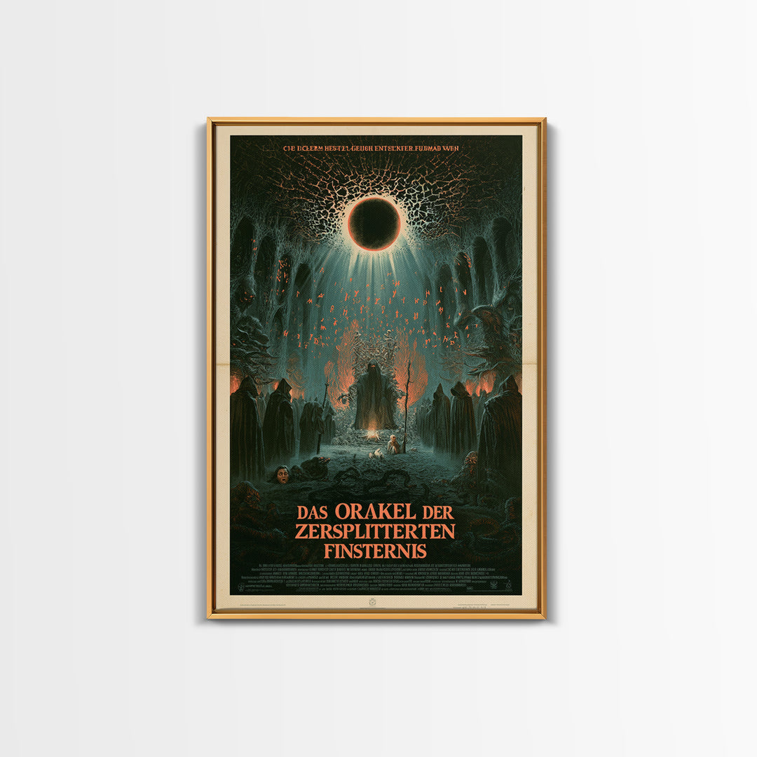 The Oracle Of The Shattered Eclipse, German Language Horror Movie Poster, 1960s Horror Art, Eldritch Cinema Wall Art, Framed Canvas Print