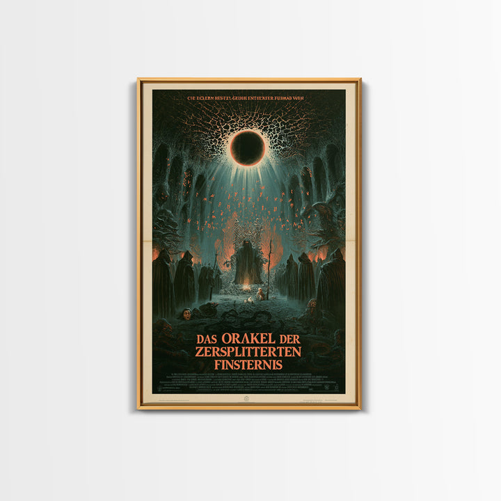 The Oracle Of The Shattered Eclipse, German Language Horror Movie Poster, 1960s Horror Art, Eldritch Cinema Wall Art, Framed Canvas Print