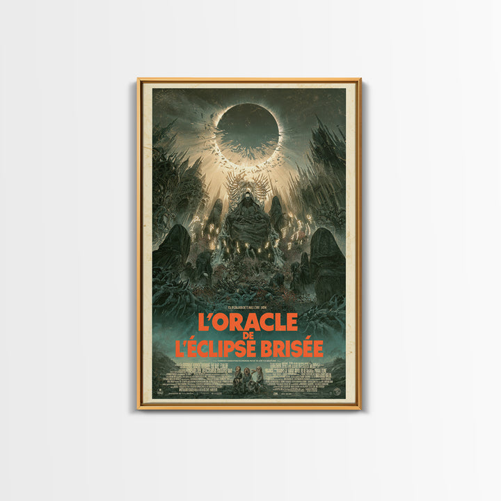 The Oracle Of The Shattered Eclipse, French Language Horror Movie Poster, 1960s Horror Art, Gothic Cinema Wall Art, Framed Canvas Print