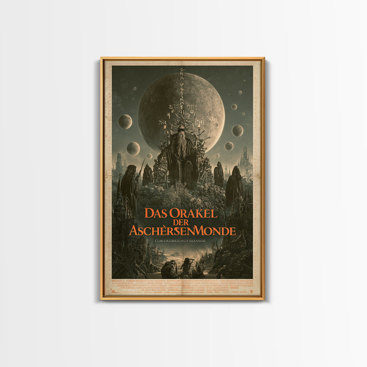 The Oracle Of Ashen Moons, German Language Horror Movie Poster, 1960s Horror Art, Gothic Cinema Wall Art, Framed Canvas Print