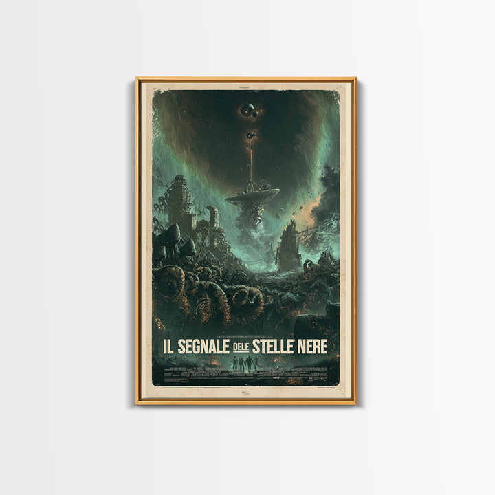 The Signal Of Black Stars, Italian Language Horror Movie Poster, 1970s Horror Art, Eldritch Cinema Wall Art, Framed Canvas Print