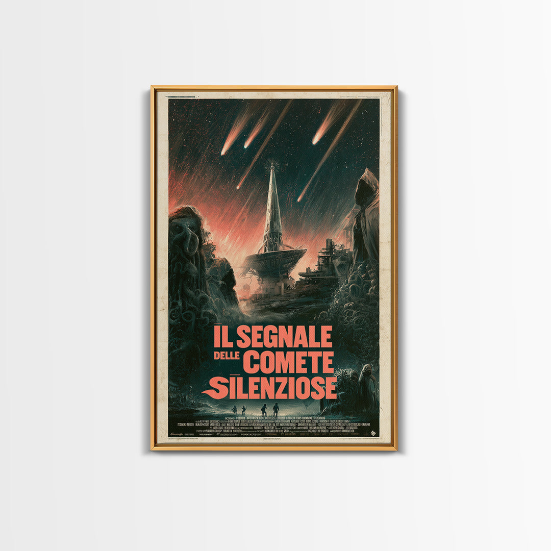 The Signal Of Silent Comets, Italian Language Horror Movie Poster, 1970s Horror Art, Cult Horror Poster, Framed Canvas Print
