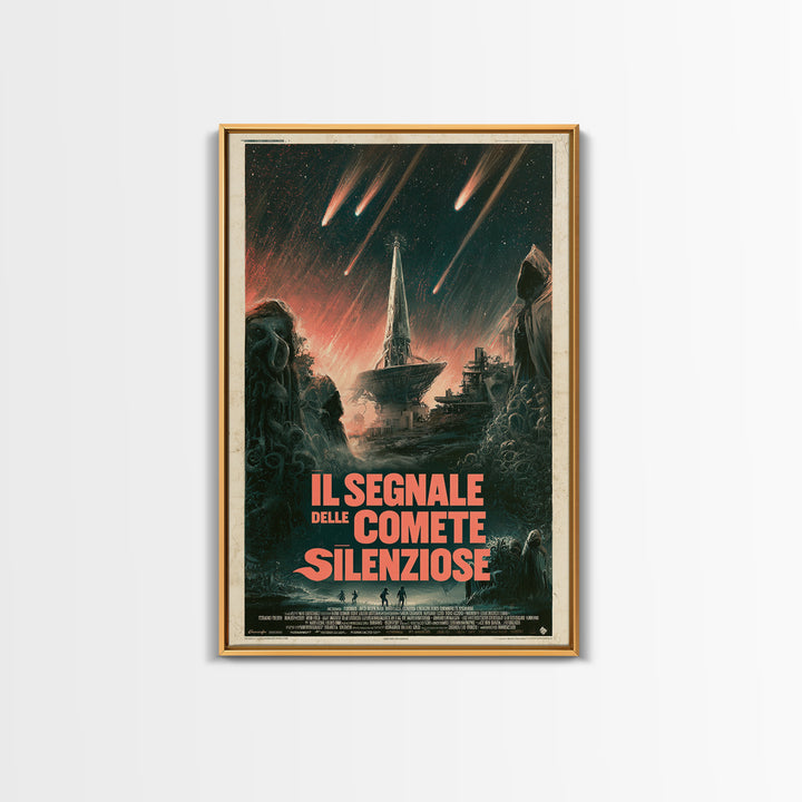 The Signal Of Silent Comets, Italian Language Horror Movie Poster, 1970s Horror Art, Cult Horror Poster, Framed Canvas Print