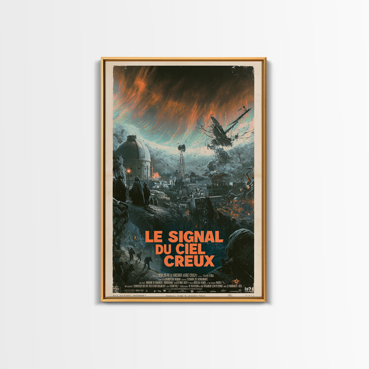 The Signal Of The Hollow Sky, French Language Horror Movie Poster, 1960s Horror Art, Lovecraftian Horror Poster, Framed Canvas Print