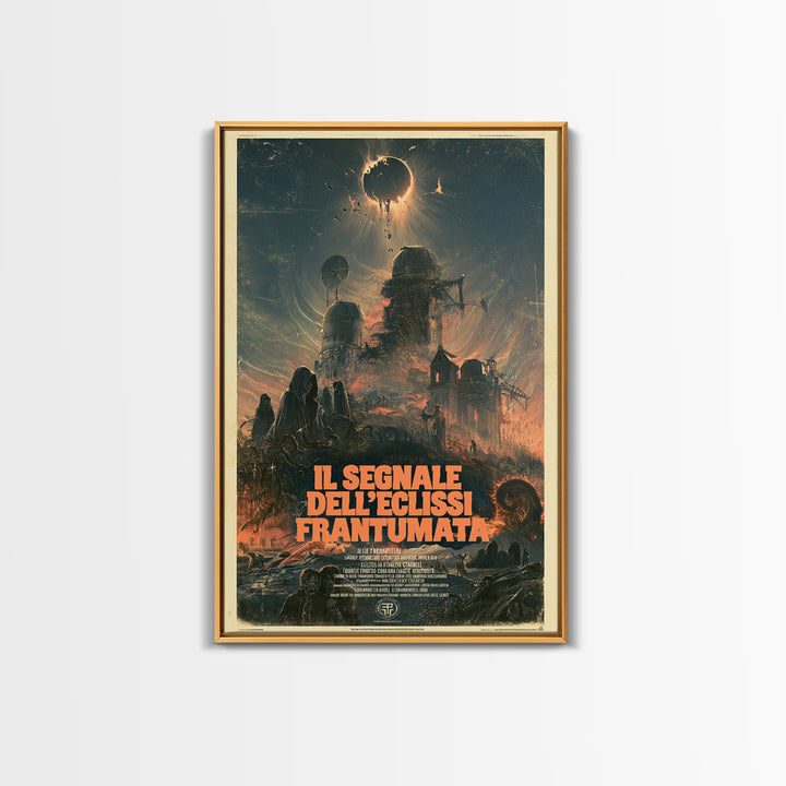 The Signal Of The Shattered Eclipse, Italian Language Horror Movie Poster, 1970s Horror Art, Gothic Cinema Wall Art, Framed Canvas Print