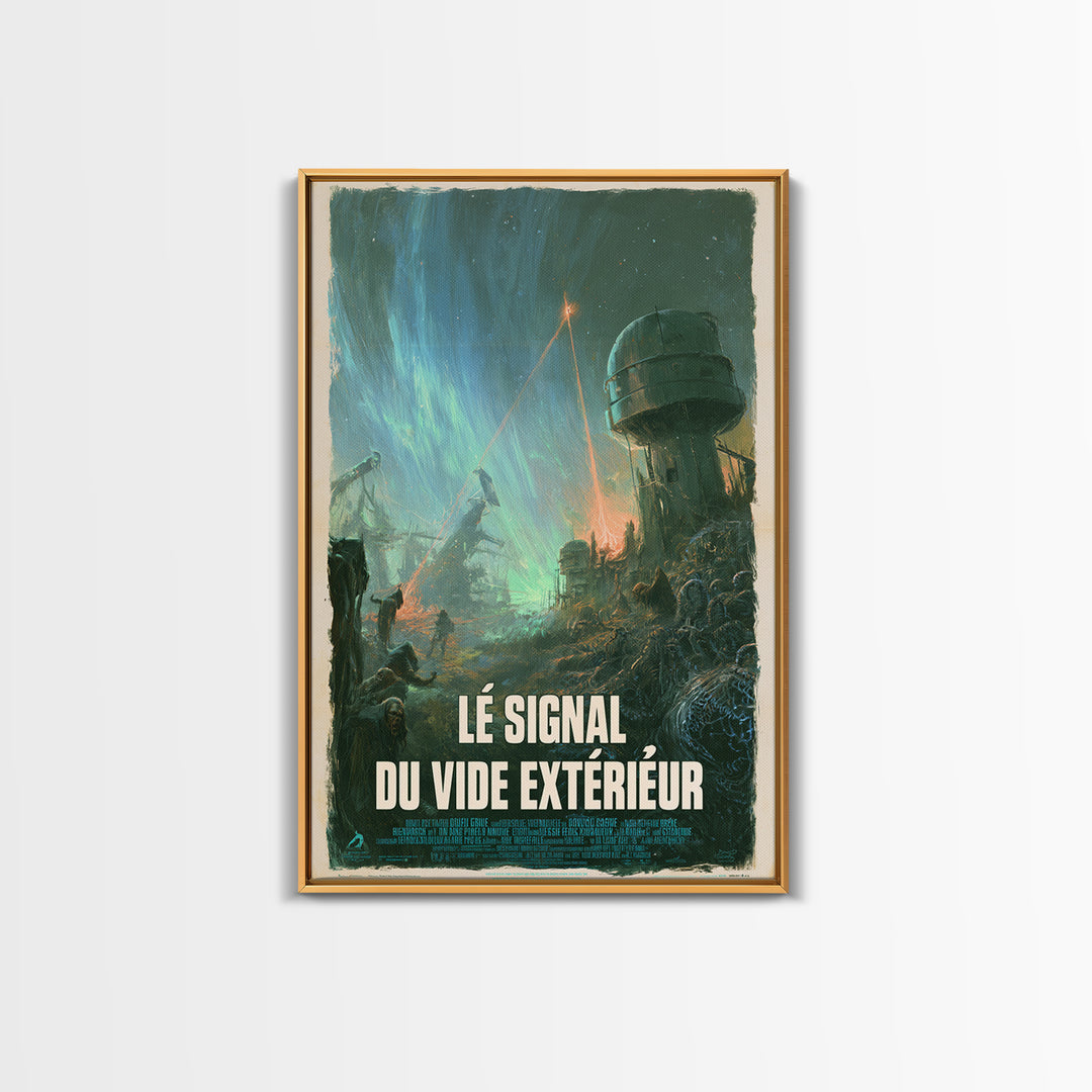 The Signal Of The Outer Void, French Language Horror Movie Poster, 1960s Horror Art, Gothic Cinema Wall Art, Framed Canvas Print