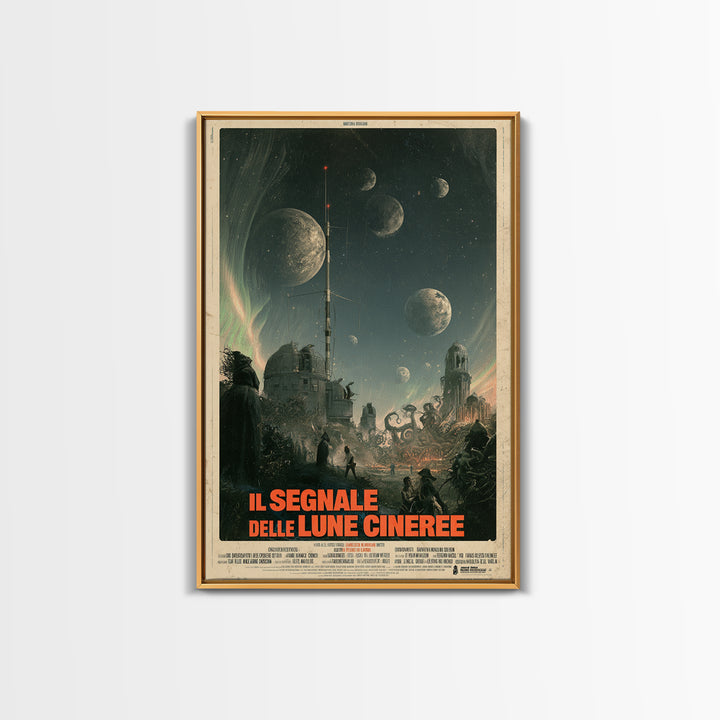 The Signal Of Ashen Moons, Italian Language Horror Movie Poster, 1970s Horror Art, Lovecraftian Horror Poster, Framed Canvas Print