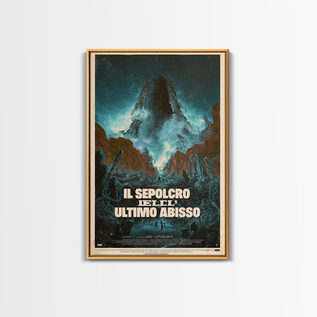 The Tomb Of The Last Abyss, Italian Language Horror Movie Poster, 1970s Horror Art, Lovecraftian Horror Poster, Framed Canvas Print