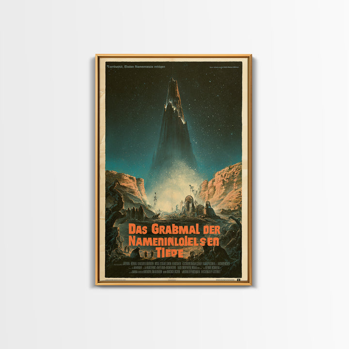 The Tomb Of The Nameless Deep, German Language Horror Movie Poster, 1960s Horror Art, Eldritch Cinema Wall Art, Framed Canvas Print