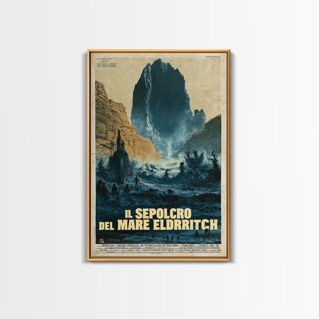 The Tomb Of The Eldritch Sea, Italian Language Horror Movie Poster, 1970s Horror Art, Eldritch Cinema Wall Art, Framed Canvas Print
