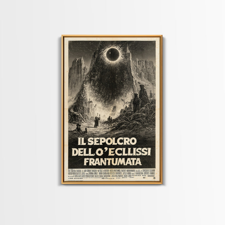 The Tomb Of The Shattered Eclipse, Italian Language Horror Movie Poster, 1970s Horror Art, Eldritch Cinema Wall Art, Framed Canvas Print