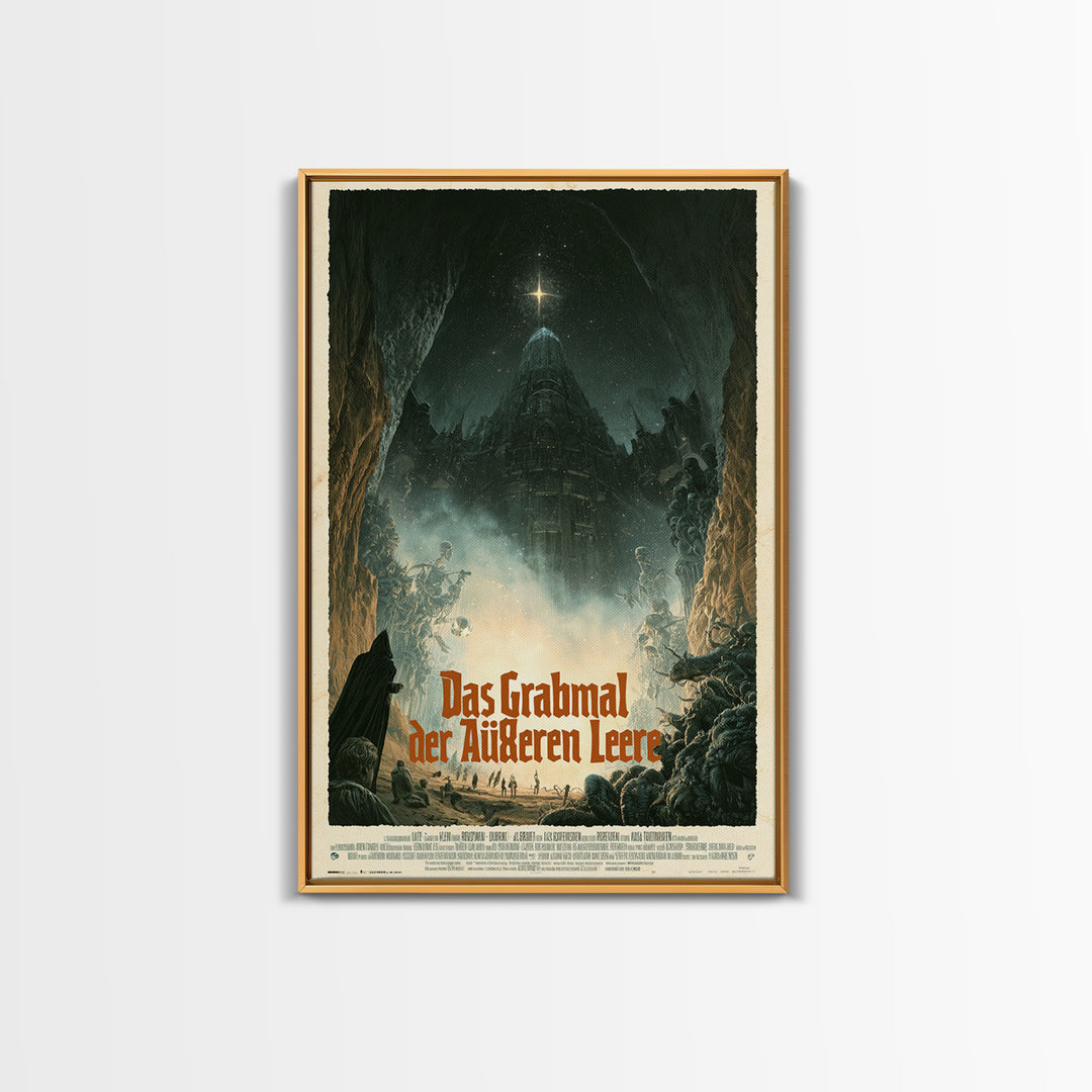 The Tomb Of The Outer Void, German Language Horror Movie Poster, 1960s Horror Art, Eldritch Cinema Wall Art, Framed Canvas Print