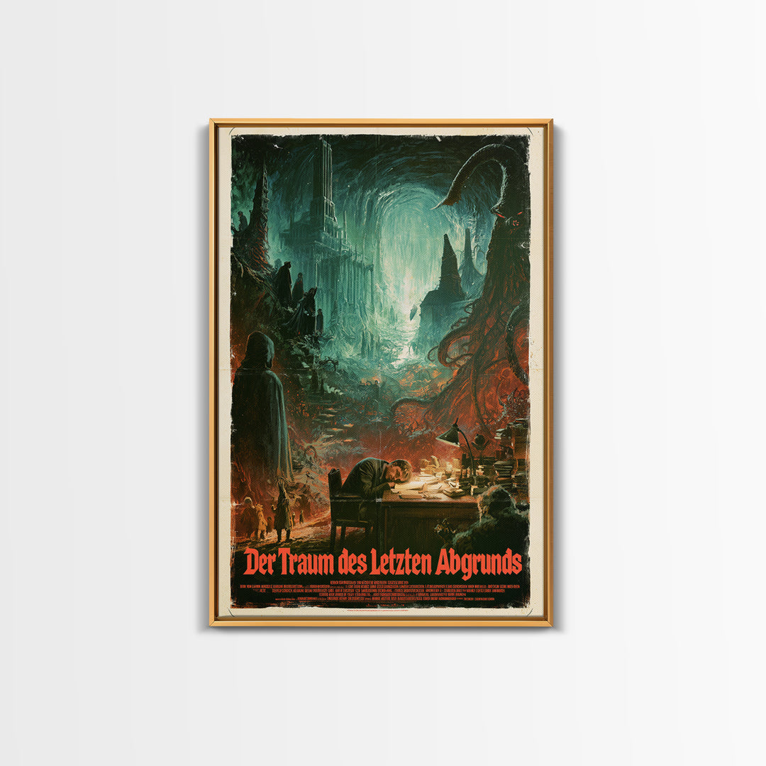 The Dream Of The Last Abyss, German Language Horror Movie Poster, 1960s Horror Art, Eldritch Cinema Wall Art, Framed Canvas Print