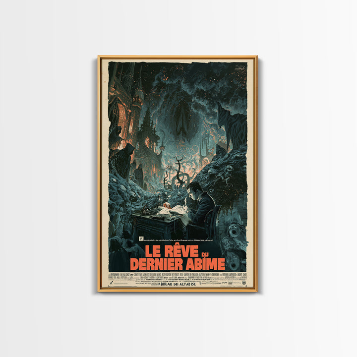 The Dream Of The Last Abyss, French Language Horror Movie Poster, 1960s Horror Art, Lovecraftian Horror Poster, Framed Canvas Print
