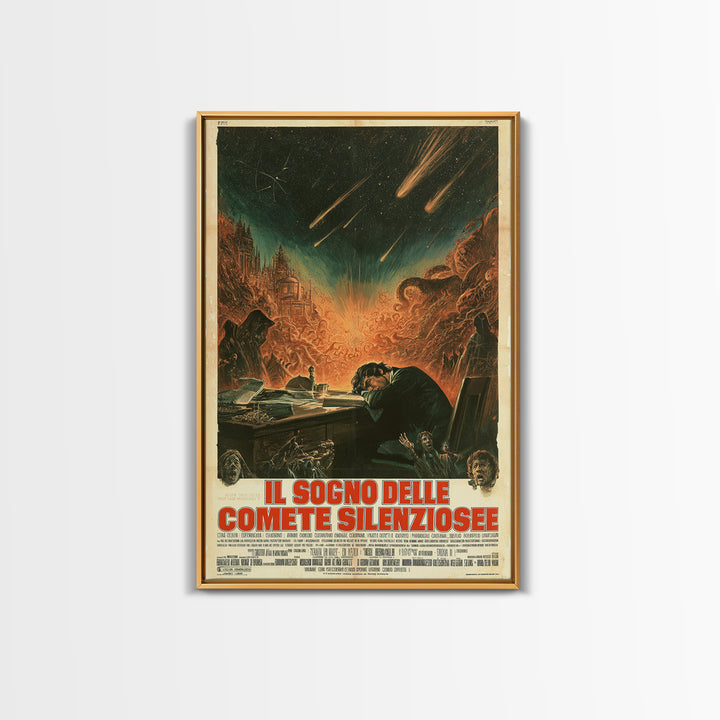 The Dream Of Silent Comets, Italian Language Horror Movie Poster, 1970s Horror Art, Eldritch Cinema Wall Art, Framed Canvas Print