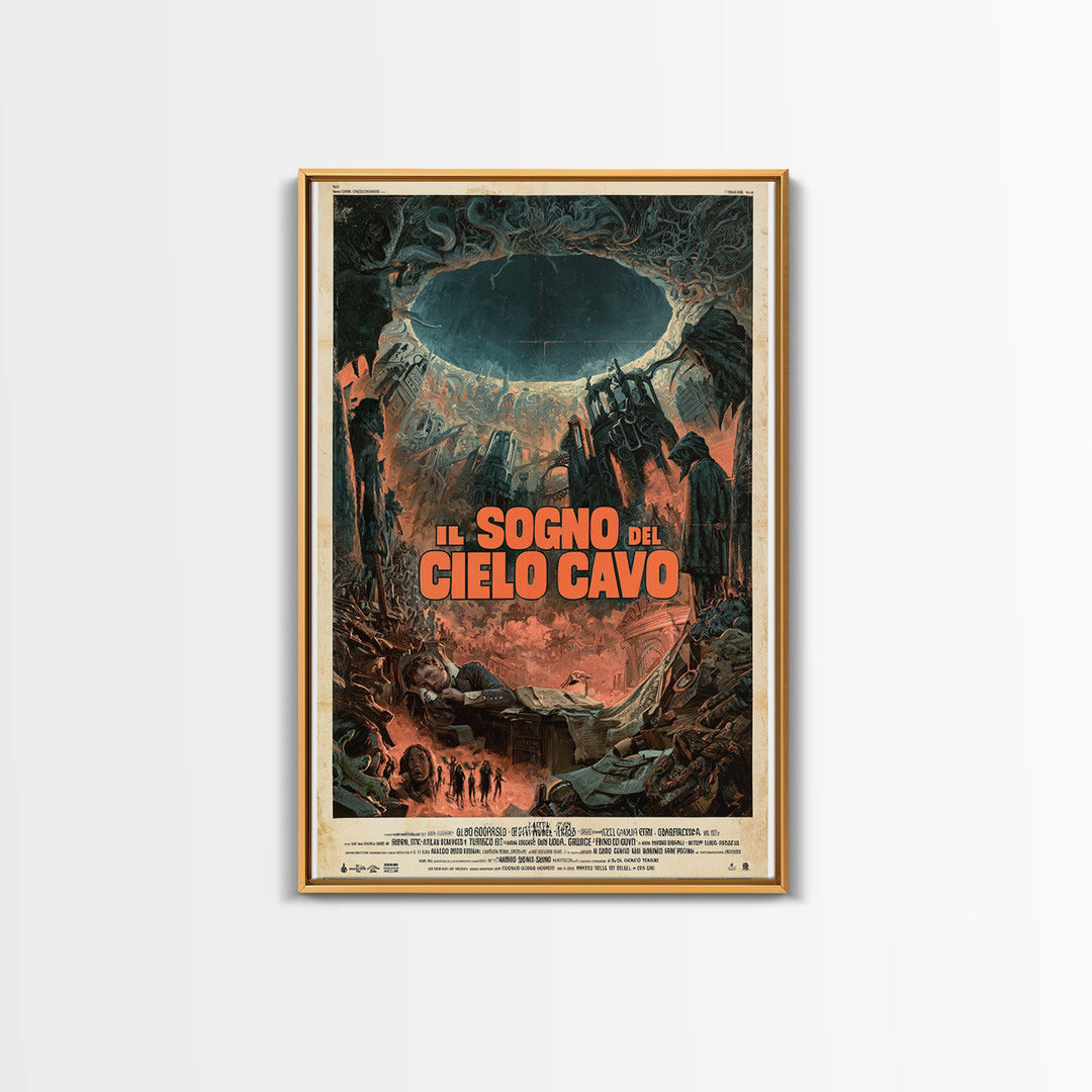The Dream Of The Hollow Sky, Italian Language Horror Movie Poster, 1970s Horror Art, Cosmic Horror Movie Art, Canvas Print, Macabre Wall Art