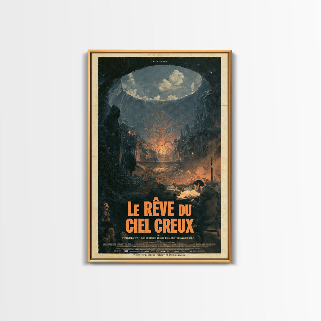 The Dream Of The Hollow Sky, French Language Horror Movie Poster, 1960s Horror Art, Cult Horror Poster, Framed Canvas Print