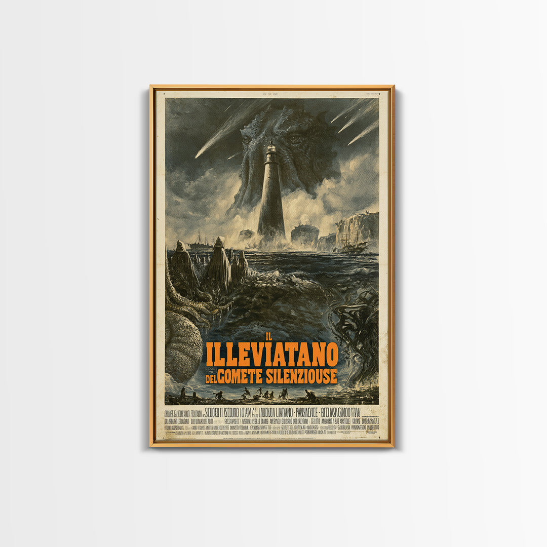 The Leviathan Of Silent Comets, Italian Language Horror Movie Poster, 1970s Horror Art, Cosmic Horror Movie Art, Canvas Print