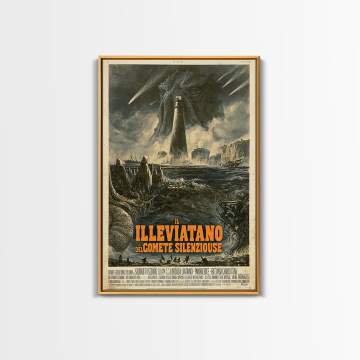 The Leviathan Of Silent Comets, Italian Language Horror Movie Poster, 1970s Horror Art, Cosmic Horror Movie Art, Canvas Print