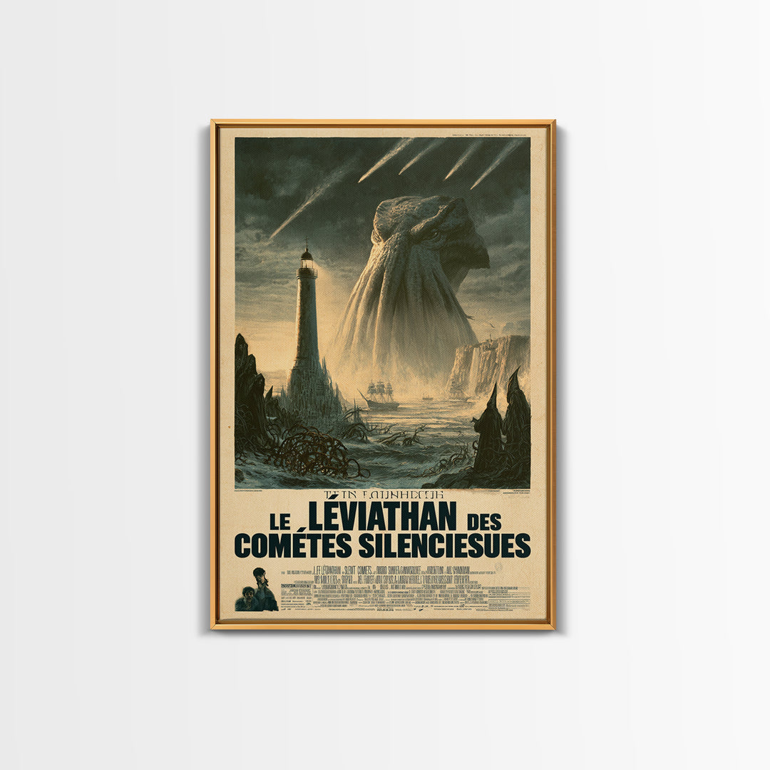 The Leviathan Of Silent Comets, French Language Horror Movie Poster, 1960s Horror Art, Cosmic Horror Movie Art, Canvas Print