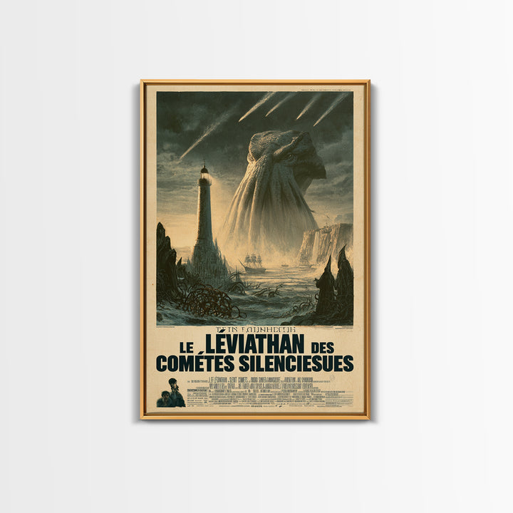 The Leviathan Of Silent Comets, French Language Horror Movie Poster, 1960s Horror Art, Cosmic Horror Movie Art, Canvas Print