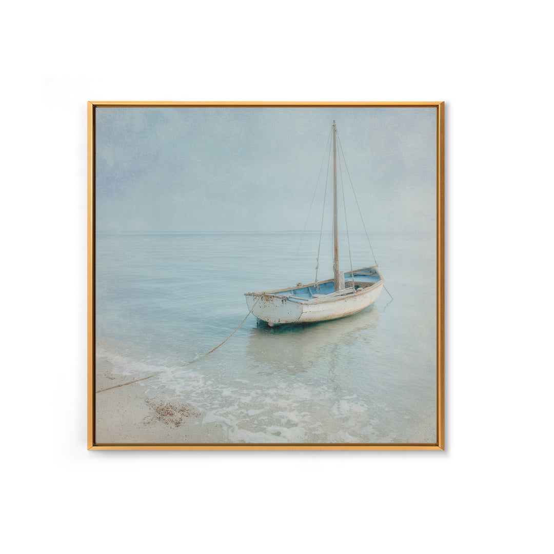 Weathered Sailboat on Calm Morning Water Canvas Print, Coastal Art, Coastal Prints, Coastal Decor, Fine Art, Coastal, COA-1x1-26