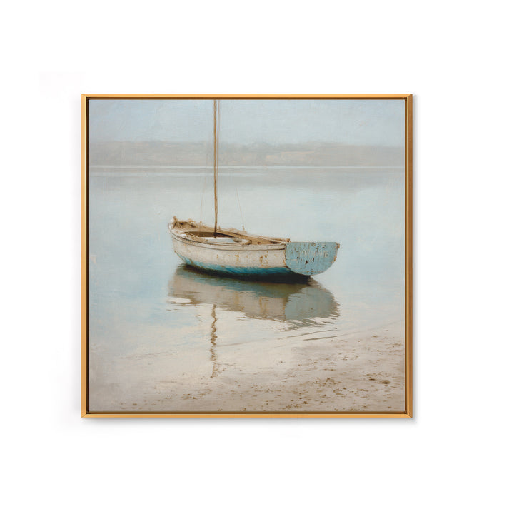 Weathered Sailboat on Calm Morning Water Canvas Print, Coastal Art, Coastal Prints, Coastal Decor, Fine Art, Coastal, COA-1x1-50