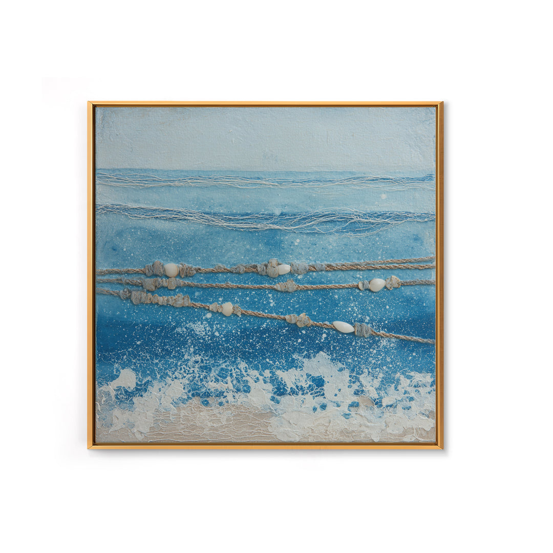 Minimal Wave Line Drawing Framed Canvas Print, Coastal Art, Boho Wall Art, Coastal Decor, Abstract Art, Coastal, Beach Print, COA-1x1-56