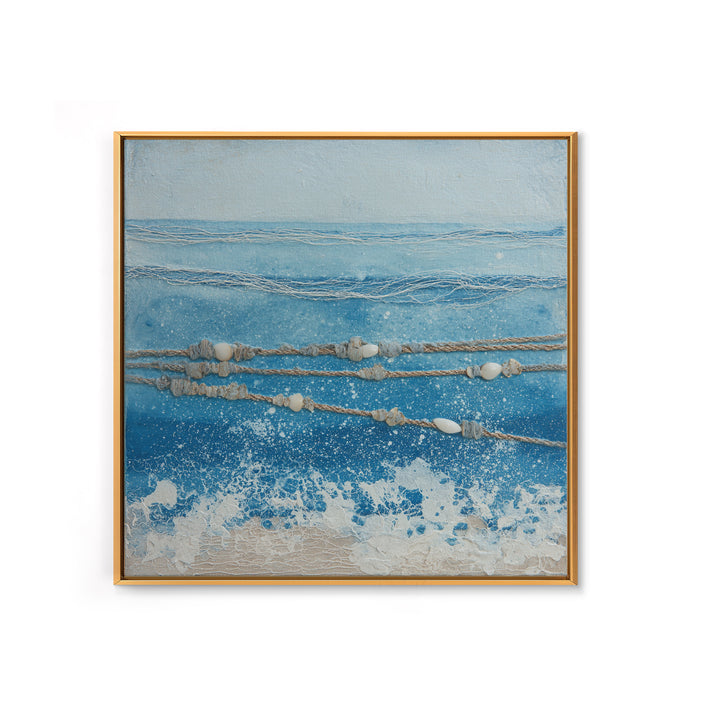 Minimal Wave Line Drawing Framed Canvas Print, Coastal Art, Boho Wall Art, Coastal Decor, Abstract Art, Coastal, Beach Print, COA-1x1-56