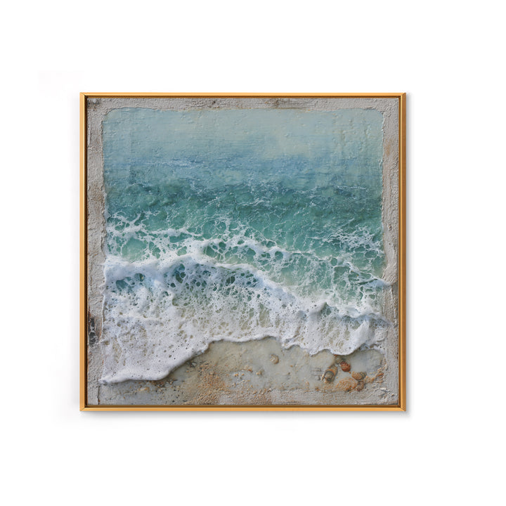 Storm Cloud over Deep Green Water Framed Canvas Print, Coastal Art, Beach Print, Coastal Decor, Coastal, Statement Artwork, COA-1x1-68