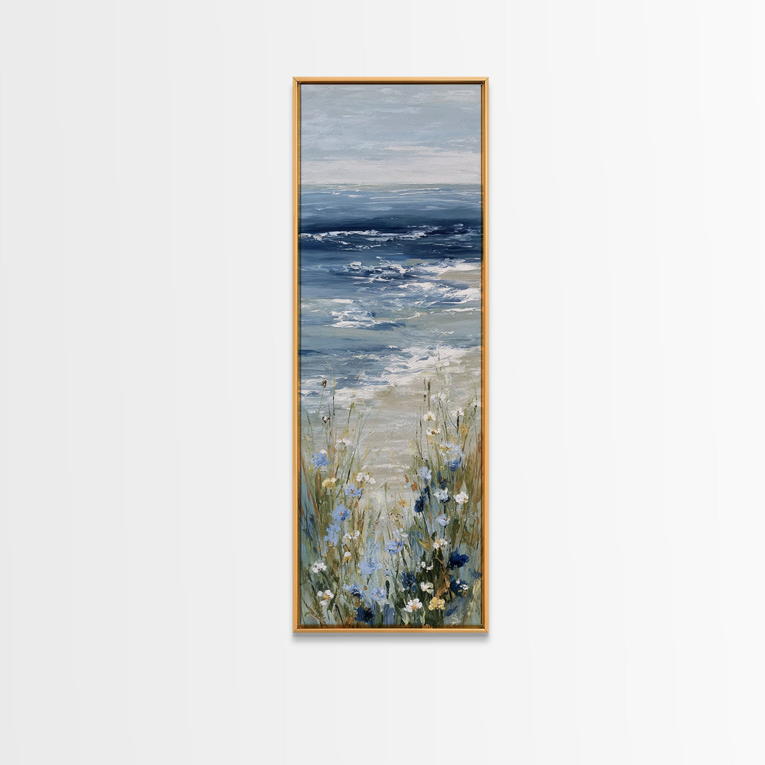 Coastal Botanical Bouquet Canvas Print, Coastal Art, Fine Art Print, Coastal Decor, Fine Art, Coastal, Wall Decor, Prints, COA-1x3-57
