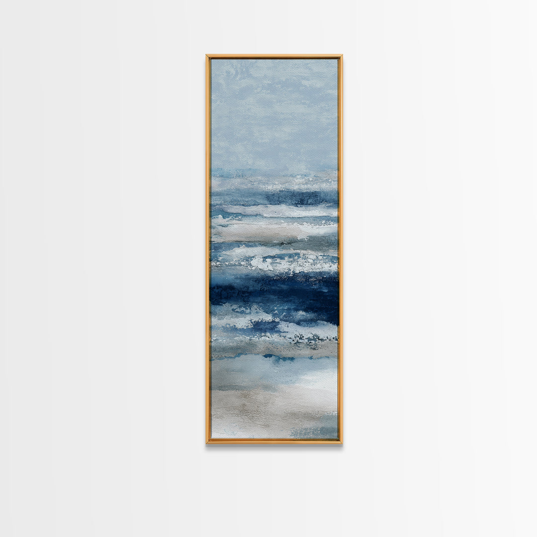Moonlit Ocean with Silver Surf Canvas Print, Coastal Art, Gallery Decor, Coastal Decor, Fine Art, Coastal, Contemporary Art, COA-1x3-82