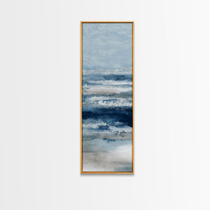Moonlit Ocean with Silver Surf Canvas Print, Coastal Art, Gallery Decor, Coastal Decor, Fine Art, Coastal, Contemporary Art, COA-1x3-82
