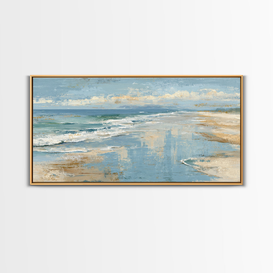 Abstract Seafoam Patterns Framed Canvas Print, Coastal Art, Fine Art Print, Coastal Decor, Abstract Art, Coastal, Wall Decor, COA-2x1-14