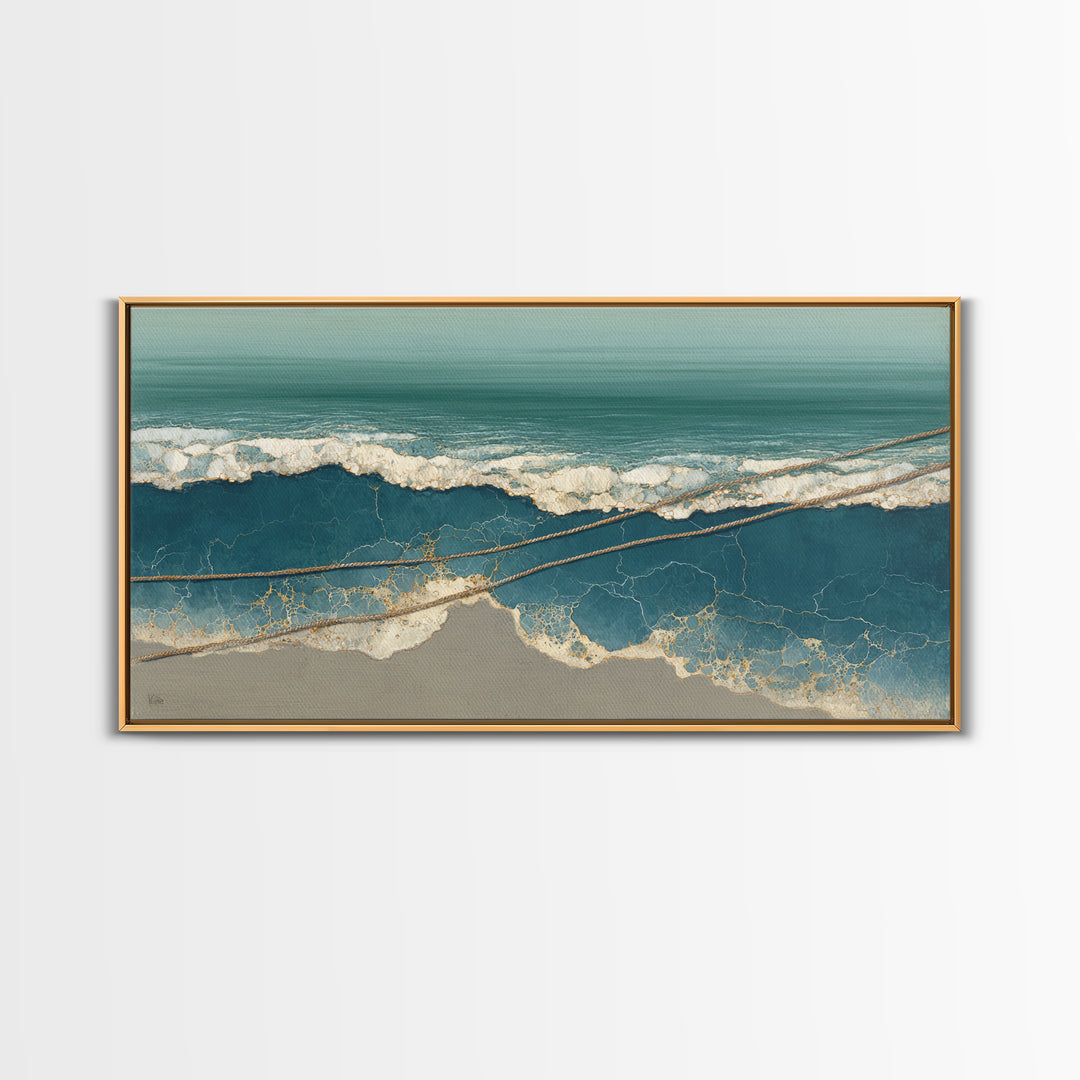 Storm Cloud over Deep Green Water Canvas Print, Coastal Art, Wood Wall Art, Coastal Decor, Fine Art, Coastal, Beach Wall Art, COA-2x1-64