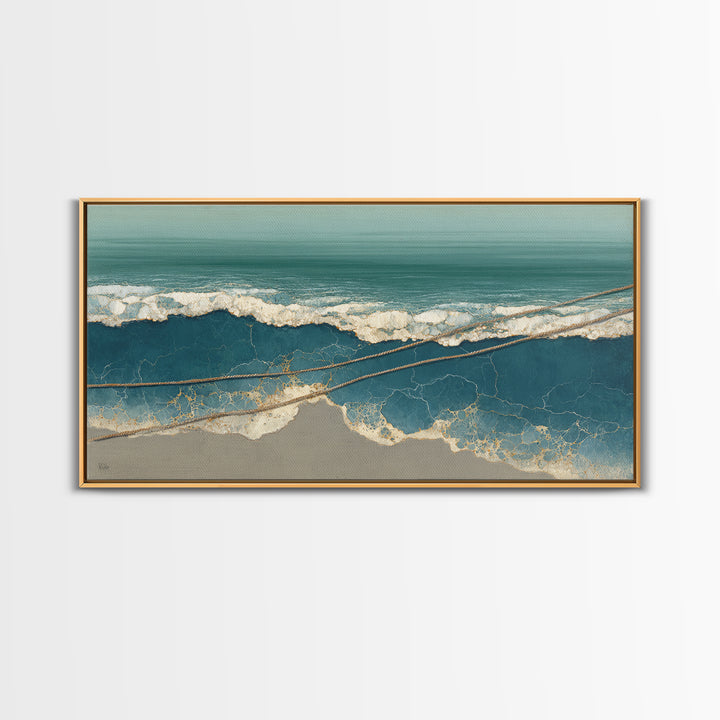 Storm Cloud over Deep Green Water Canvas Print, Coastal Art, Wood Wall Art, Coastal Decor, Fine Art, Coastal, Beach Wall Art, COA-2x1-64
