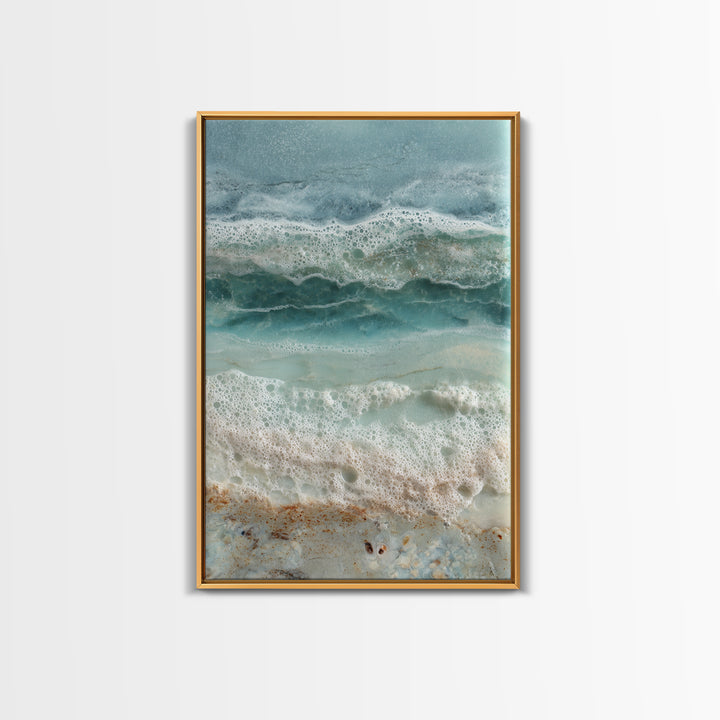 Storm Cloud over Deep Green Water Framed Canvas Print, Coastal Art, Art Print, Coastal Decor, Fine Art, Coastal, Wood Wall Art, COA-2x3-100