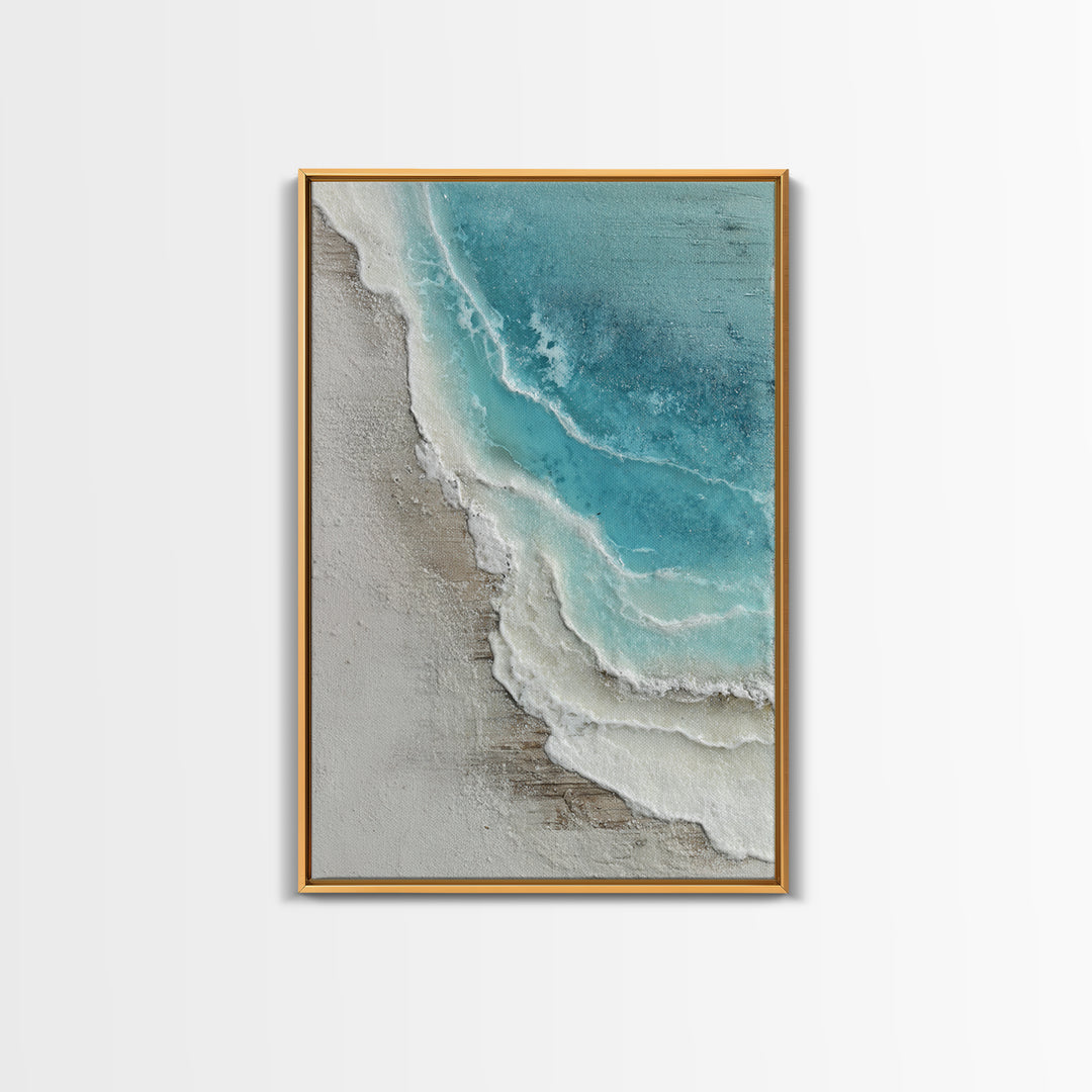 Aerial Sandbar with Turquoise Water Framed Canvas Print, Coastal Art, Prints, Coastal Decor, Coastal, Coastal Wall Art, COA-2x3-13