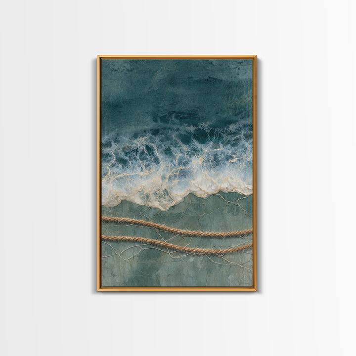 Storm Cloud over Deep Green Water Framed Canvas Print, Coastal Art, Statement Artwork, Coastal Decor, Fine Art, Coastal, COA-2x3-4